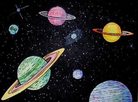 Easy Outer Space Drawing For Kids - Clătită Blog