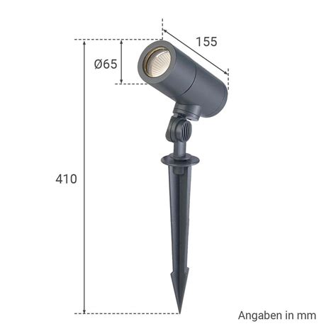 LED Gartenleuchte mit Erdspieß 230 Volt IP64 für GU10 schwarz