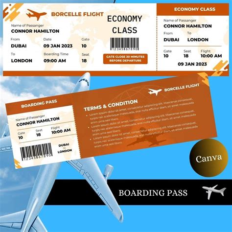 Printable Boarding Pass Template Fake Ticket Template Travel Birthday T Birthday Trip