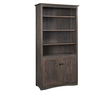 72 Mission Bookcase With 2 24 Doors Amish Custom Furniture