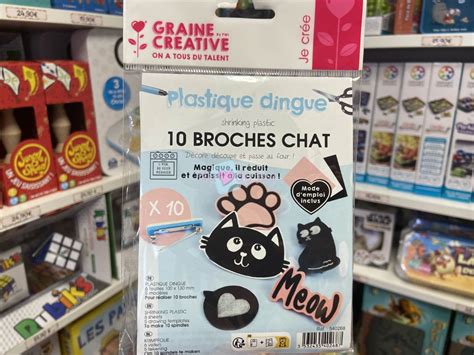 Kit Plastique Dingue Broches Chat Au Coeur Du Jeu