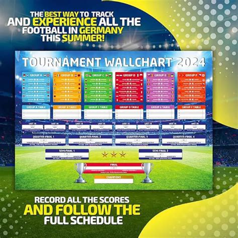 Poster Grafico A Parete Programma Partite Di Calcio Euro Per