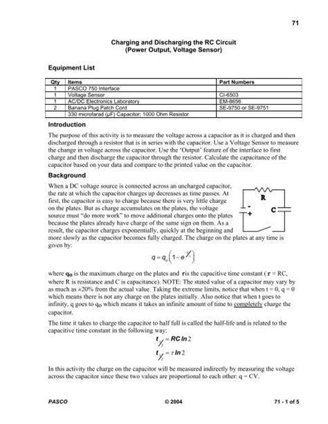 Charging And Discharging The RC Circuit