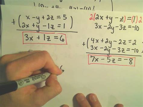 Solving Three Variable System Of Equations