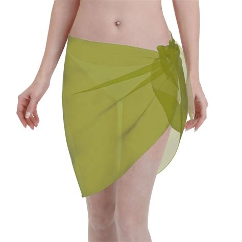 Coaee Olive Women S Short Sarongs Beach Wrap Sheer Bikini Wraps Chiffon Cover Ups For Beach