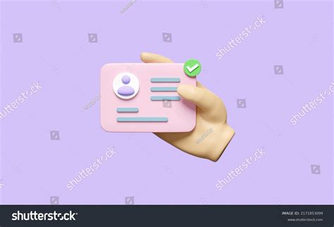 3d Hand Hold Id Card Icon Stock Illustration 2171853099 Shutterstock