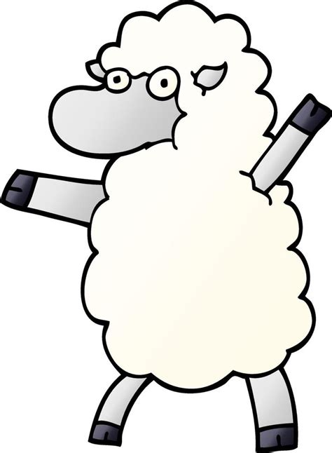 Cartoon Doodle Sheep Standing Upright Vector Art At Vecteezy