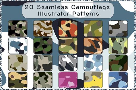 Camouflage Repeating Adobe Illustrator Patterns Add Ons