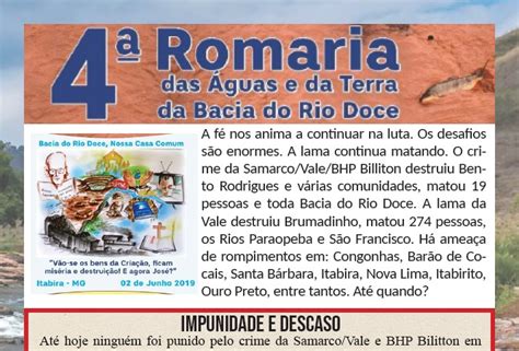 4ª Romaria das Águas e da Terra da Bacia do Rio Doce Deputado Federal