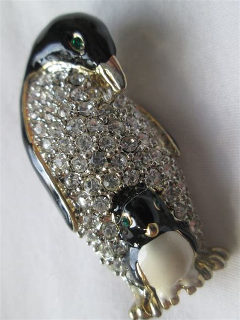 Vintage Pave Rhinestone Enamel Gem