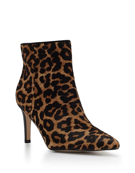 Sam Edelman Karen Leopard Print Brahman Hair Point Toe Boots In Black