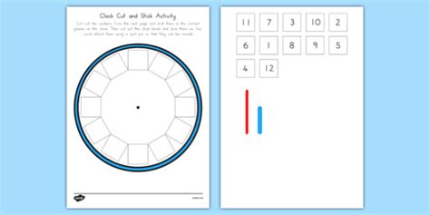 Blank Clock Cut Out Cut and Stick Activity