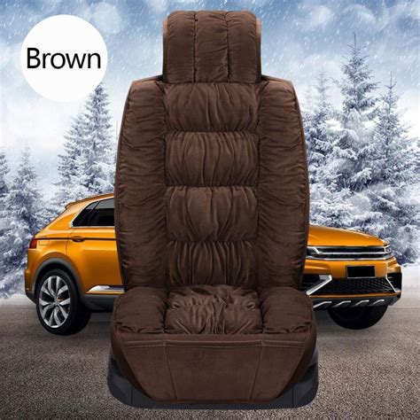 Cheap 3 Color Winter Warm Car Seat Covers Comfortable Plush Front Rear