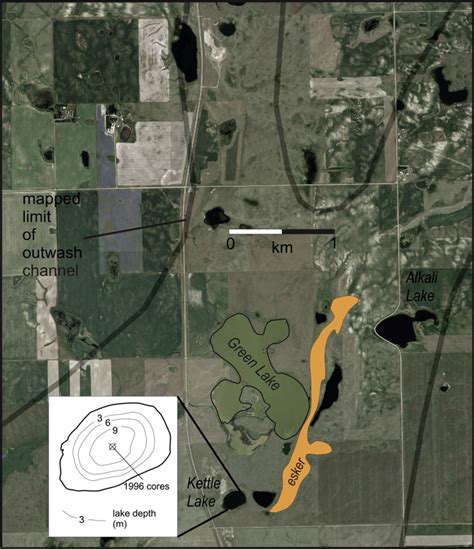 Aerial photo of Kettle and surrounding region. Outwash channel limits... | Download Scientific ...