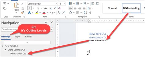 How Headings and Outline Levels appear in parts of Word - Office Watch