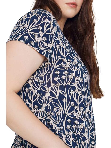 Ulla Popken Tee Top Blue Grass Print Bellieva Uk Plus Sizes