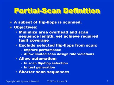 Ppt Lecture Design For Testability Dft Partial Scan Scan