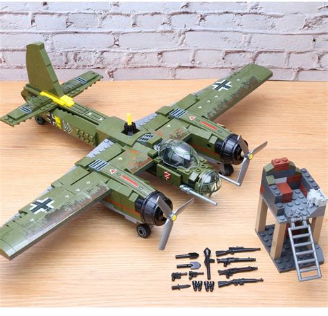 Custom Ww2 Military Bomber Plane Set Lego Alternative Moc Planes