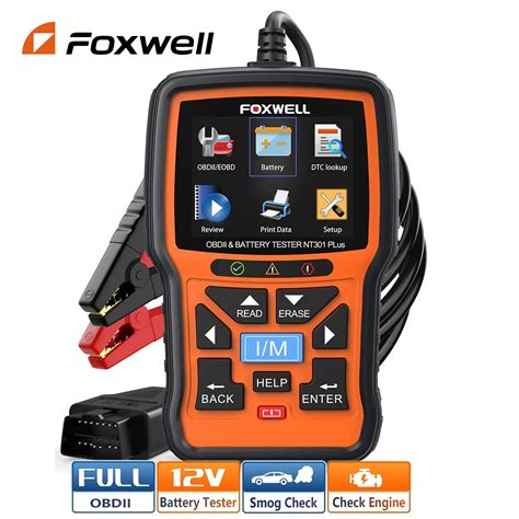 Foxwell Nt Plus Can Obdii Eobd Code Reader V Battery Tester In