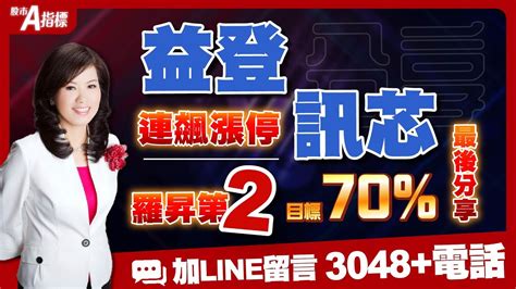 1130620 股市a指標 免費倍數飆股點下面line領取 分享益登 訊芯連飆漲停【益登第二】 目標70 最後分享 留言【3048電話