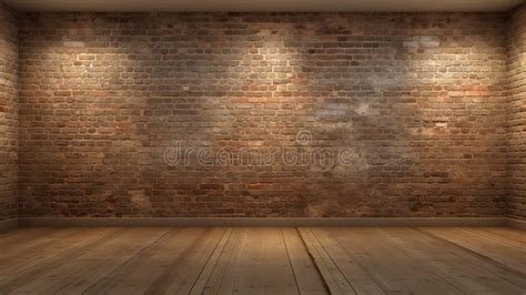 Empty Room With Bricks Wall AI Generated Stock Illustration