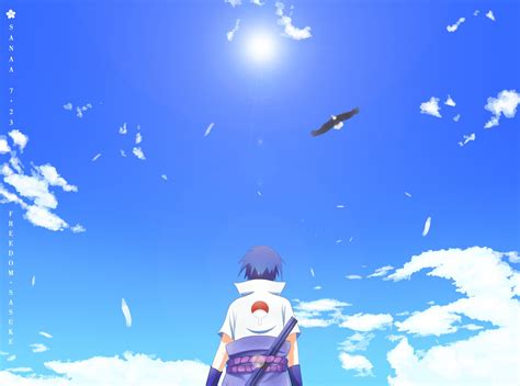 Naruto Shippuuden, Anime, Uchiha Sasuke, Clouds, Eagle Wallpapers HD ...