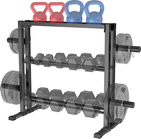 JX FITNESS Estante Para Mancuernas De 3 Niveles Para Mancuernas Placas