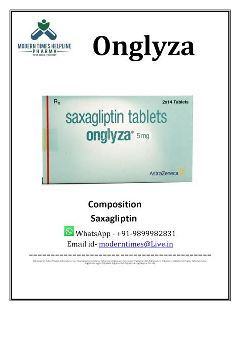 Onglyza 5mg Tablet Packaging Size Box At Best Price In New Delhi ID