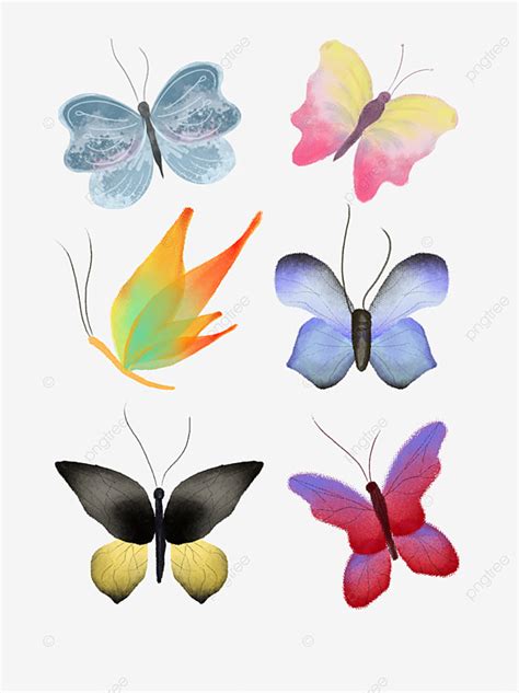 Hand Drawn Butterfly Png Picture Watercolor Hand Drawn Butterfly Set