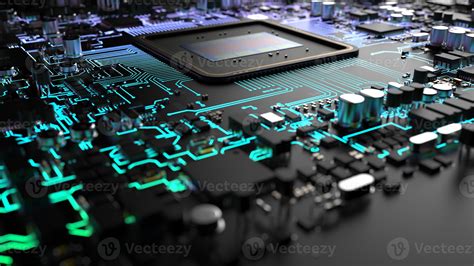 A Fragment Of Computer Hardware Components Powerful Cpu On A Chip