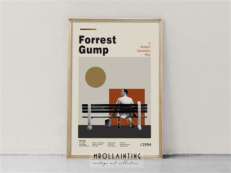 Forrest Gump Poster Retro Movie Poster Minimalist Art Vintage Poster Midcentury Art Wall Art ...