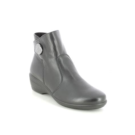 Imac Alexia Black Leather Womens Ankle Boots 6510 11320011