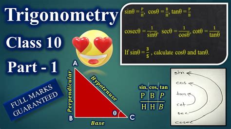 Trigonometry Part 1 Cbse Class 10 Trigonometric Ratios Their Relations And Tricks To