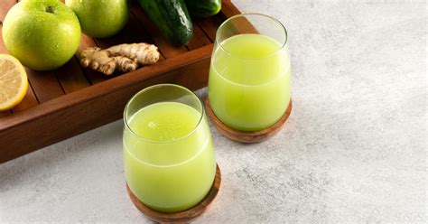 Glowing Skin Green Juice Cucumber Lemon Ginger Apple Goodnature