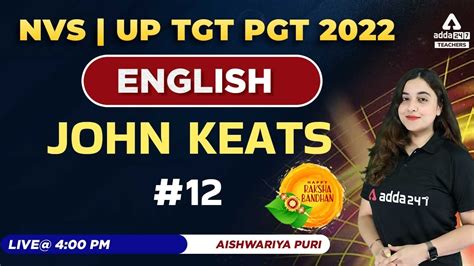 Nvs Up Tgt Pgt Tgt Pgt English Classes John Keats By