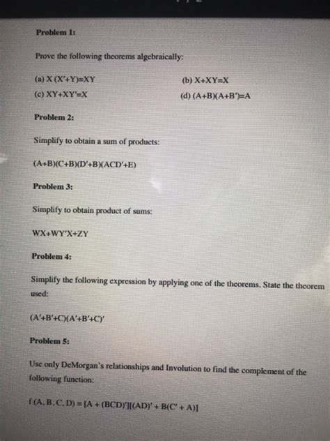 Solved Problem Prove The Following Theorems Chegg