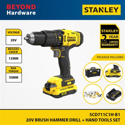 Stanley 20v Brush Hammer Drill Hand Tools Set Scd711c1h B1 Lazada