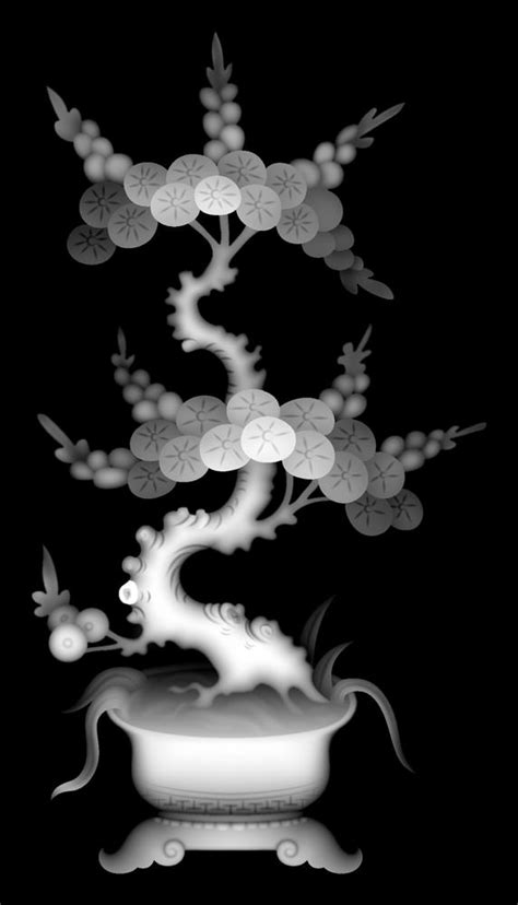 Vase With Flowers Grayscale Image Bitmap Bmp Format File Free