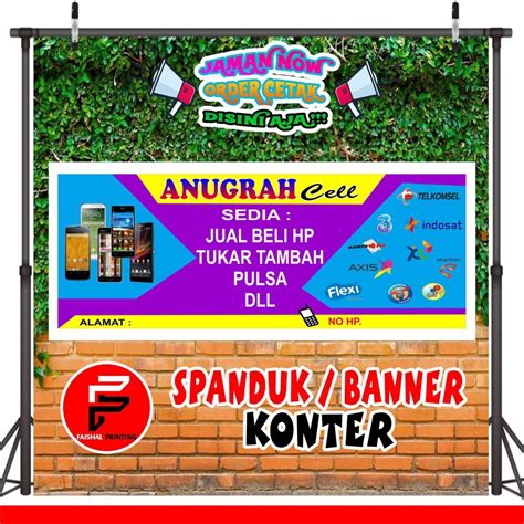 Jual Spanduk Banner Backdrop Konter Pulsa Dan Kuota Ukuran 3 X 1