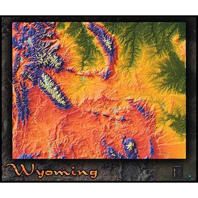 Wyoming Topography Map | Colorful Mountains & Terrain