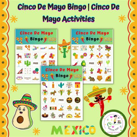 Cinco De Mayo Bingo Game Activity Cinco De Mayo Activities Made By