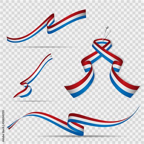 Flag Of Netherlands Th Of May Set Of Realistic Wavy Ribbons In