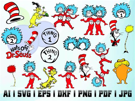 Thing Thing Svg Clipart Cricut Dr Seuss Bundle Kit Instant Etsy