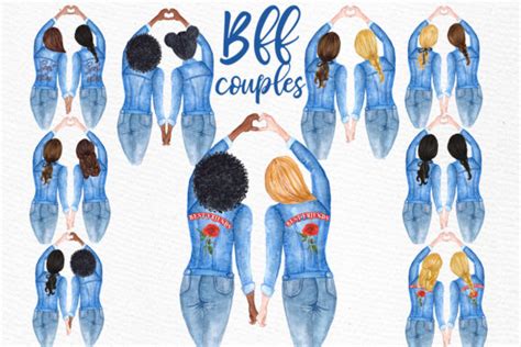 Best Friends Watercolor Clipart Graphic By LeCoqDesign Creative Fabrica