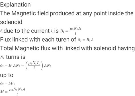 Obtain An Expression For The Mutual Inductance Of Two Long Solenoids