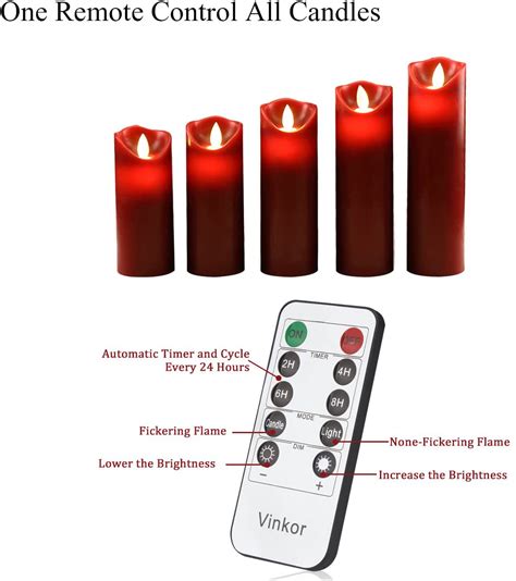 Vinkor Flameless Candles Battery Operated Candles 4 5 6 7 8 Set O