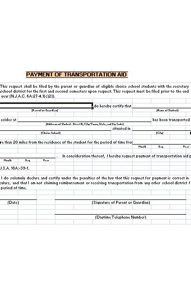 Free Transportation Request Forms In Pdf Ms Word Excel