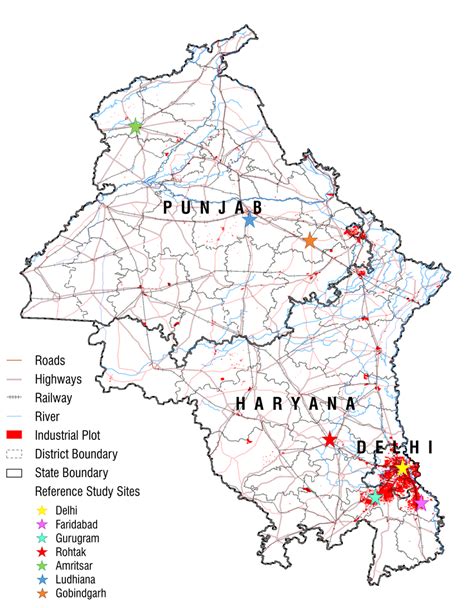 The Map Of Study Area Haryana Punjab And Delhi With Major Road