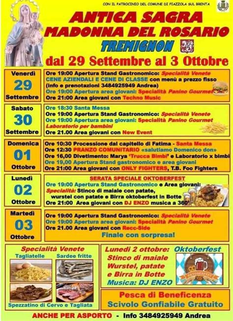 Antica Sagra Madonna Del Rosario A Tremignon Pd Italia Eventi News