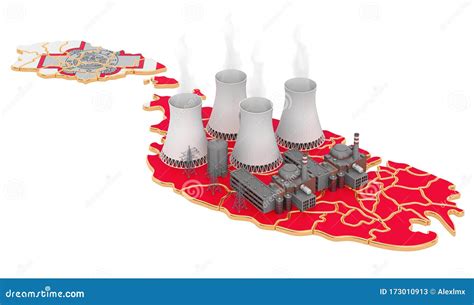 Nuclear Power Stations In Malta 3D Rendering Stock Illustration